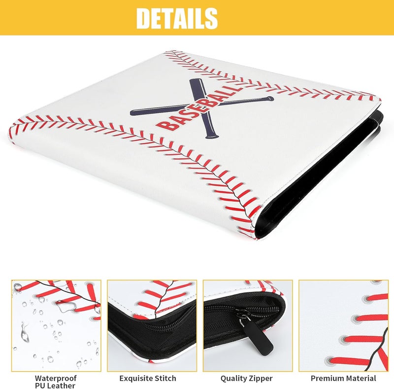 CARDBINDER Toploader Binder,Toploader Hard Cases, 9-Pocket Pages Sleeves Hold up 288 Cards.Toploader Card Binder with Sleeves for “3×4” rigid，Card Holder(white) - Image 3